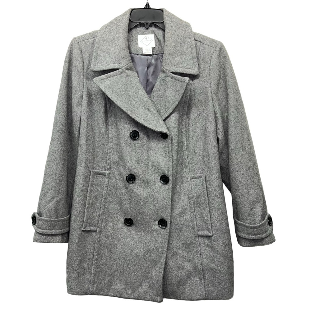 St. John’s Bay Pea Coat Woman’s Size 1X Gray Coat Jacket Casual